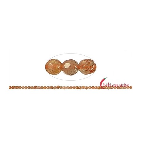 Strang Kugel Sonnenstein facettiert 3 mm