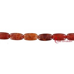 Strang Zylinder Achat (Schlange) rot (gefärbt) 12 x 6 mm