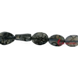 Strang Linse Achat (Schlange) schwarz (gefärbt) in sich gedreht 30mm