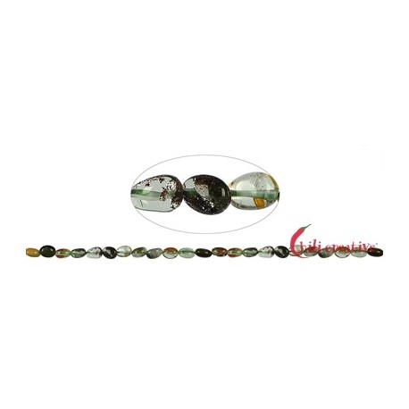 Strang Nuggets flach Inklusenquarz 8-10 x 5-7 mm