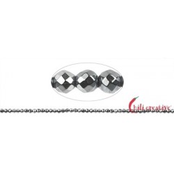 Strang Kugel Hämatin silber (gefärbt) facettiert 2 mm