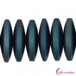 Strang Button Hämatin blau-grün (gefärbt) matt 3 x 12 mm