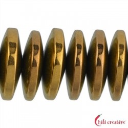 Strang Button Hämatin gold (gefärbt) 3 x 12 mm