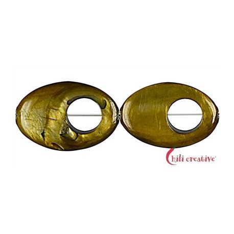 Strang Fischauge gold (gefärbt) 30 x 20 x 4 mm