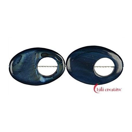 Strang Fischauge Perlmutt dunkelblau blau (gefärbt) 30 x 20 x 4 mm