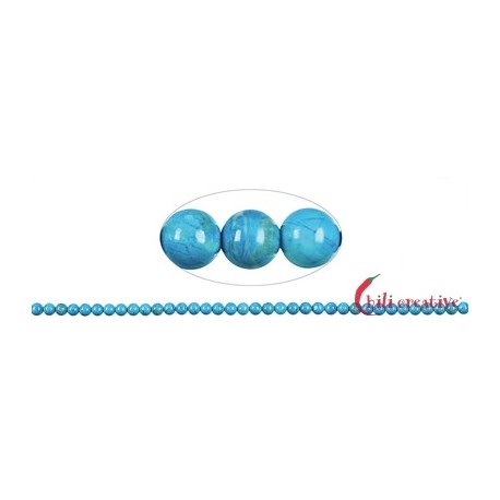 Strang Kugel Turquenit (Magnesit blau gefärbt) 4 mm
