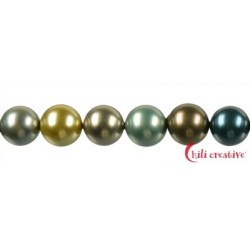 Strang Kugel Muschelkern (Imitat) bunter Mix 3, 10 mm