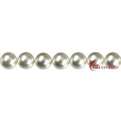 Strang Kugel Muschelkern (Imitat) weiß 10 mm