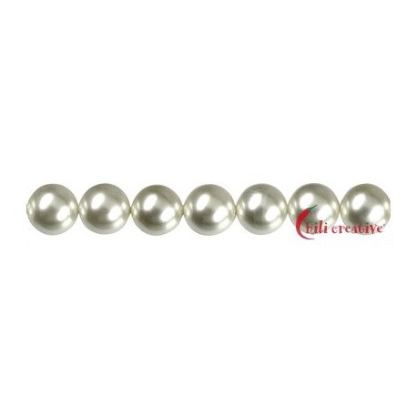 Strang Kugel Muschelkern (Imitat) weiß 10 mm