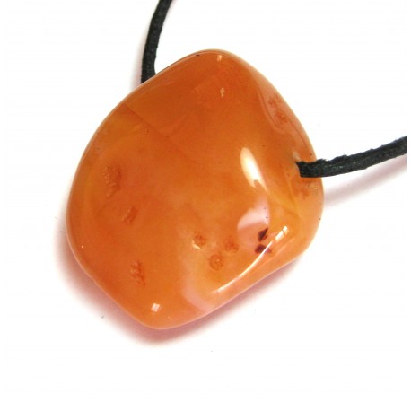 Trommelstein gebohrt Carneol (natur)