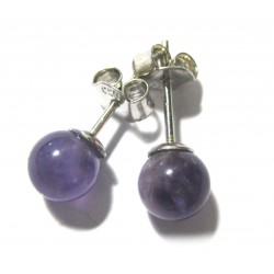 Ohrstecker Amethyst Kugel 6 mm 925er Silber