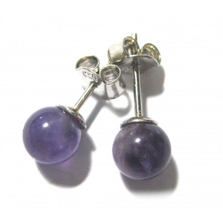 Ohrstecker Amethyst Kugel 6 mm 925er Silber