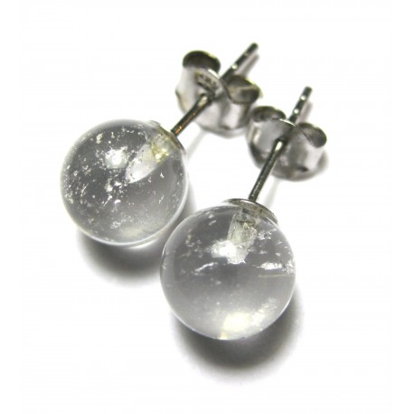 Ohrstecker Bergkristall Kugel 8 mm 925er Silber