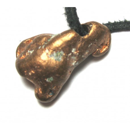 Trommelstein gebohrt Kupfer