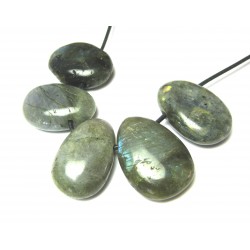 Trommelstein gebohrt Labradorit A VE 5 Stück