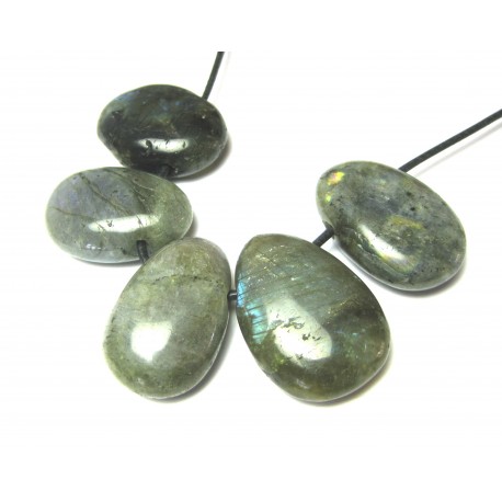 Trommelstein gebohrt Labradorit A VE 5 Stück