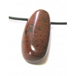 Trommelstein gebohrt Obsidian Mahagony-