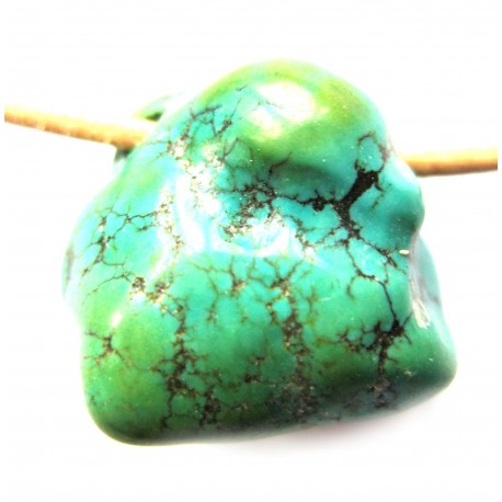 Trommelstein gebohrt Türkis stabilisiert