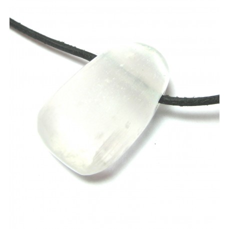 Trommelstein gebohrt Selenit