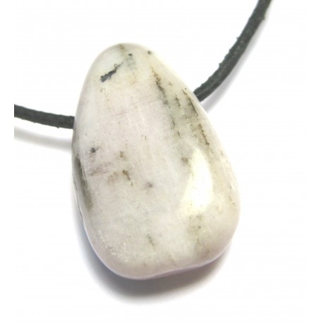 Trommelstein gebohrt Kunzit B